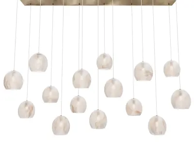Lazio 15-Light Linear Multi-Drop Pendant Currey Company  3D model