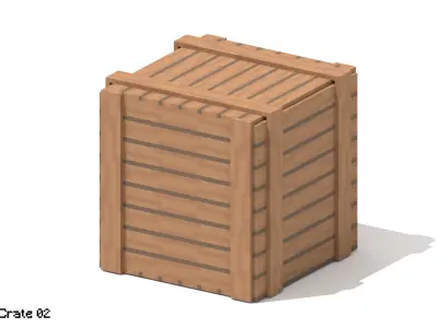 5 Voxel Wooden Crates 3D model