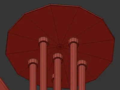 SL016 light chandelier in brass with shades 3D model