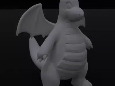 Dragonite Pokemon figurine low size 3D model for Print 3D print model
