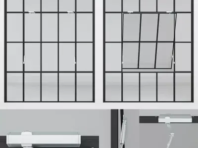 Aluminium window 9 3D model