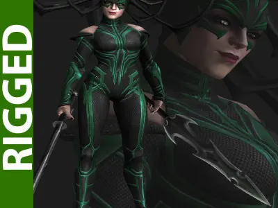 Hela 3d Rigged Model 3D model