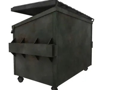 Garbage Container Low-poly 3D model 3