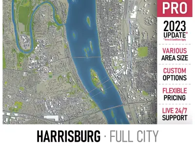 Harrisburg  Low-poly 3D model