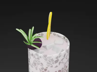 BlackBerry Vodka Low-poly 3D model