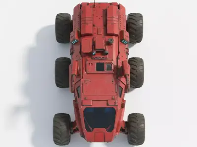 Mars Rover Sci-Fi Expedition Vehicle Low-poly 3D model