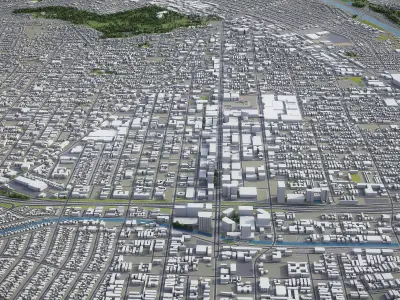 Glendale - 3D City Model Low-poly 3D model