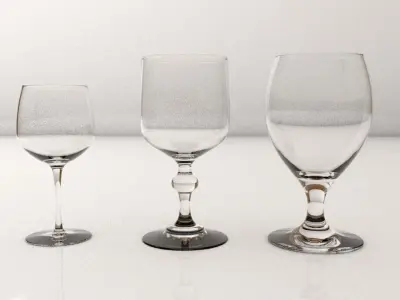 Set of glasses Low-poly 3D model