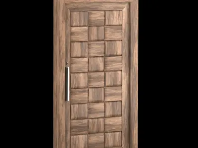 Interior-exterior Wooden Door 3D model