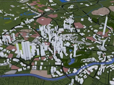 Kuala lumpur City Malaysia Low-poly 3D model