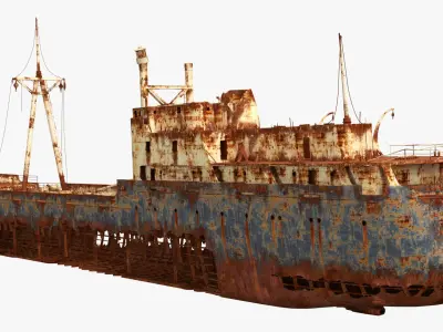  Rusted Cargo Shipwreck Vessel Old Rust Blue 