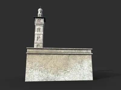 Minaret Ghawanma Low-poly 3D model