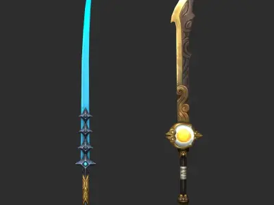 Fantasy Sword Collection Low-poly 3D model