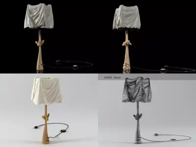 Cajones lamp with cloth 3D model