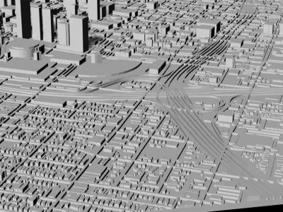 3D Los Angeles 3D Map city Art Landmark Los Angeles Skyline  3D print model