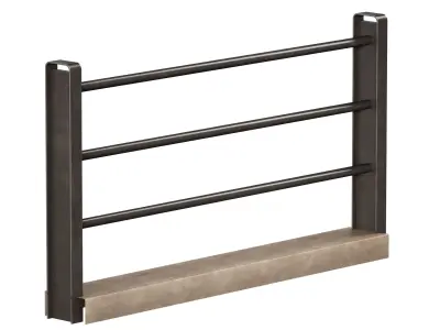 Metal fence street fencing 3D model