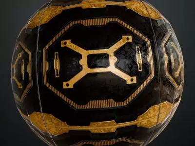 Golden Strips Metal Plate PBR Seamless Texture