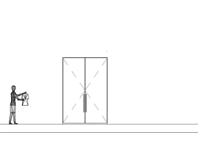 Parametric Wardrobe - Revit Family 3D model