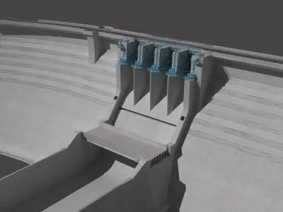 3D Dam Sluice gate 3D model