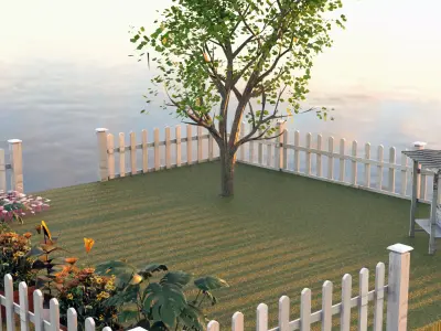 Garden Park Low-poly 3D model