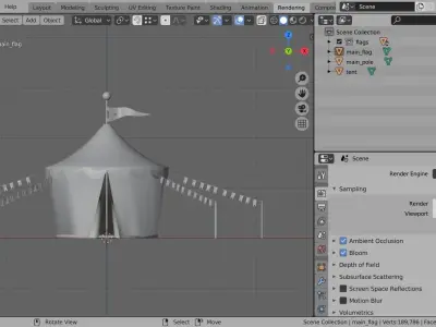 Circus Tent  Low-poly 3D model