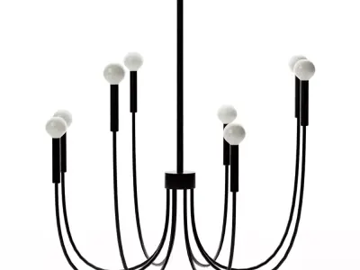 Ulla Light Chandelier Matte Black Low-poly 3D model