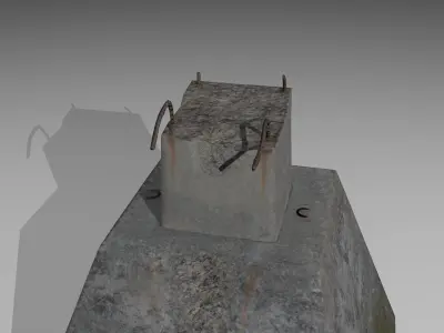 old broken pillar Low-poly 3D model