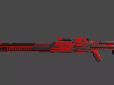 Sci - Fi Cyber Sniper Low-poly 3D model