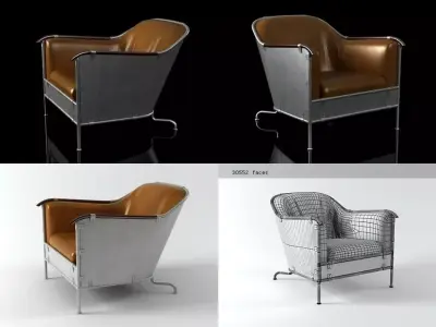 R A four different chairs 3D model