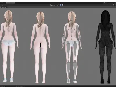 Bikini 0004 - UE5 - Unity - Blender - Animated Low-poly 3D model