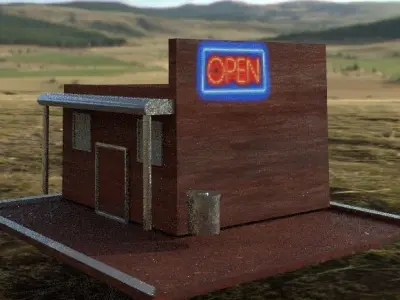 store model building Low-poly 3D model