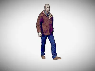 Rigged Lowpoly Man Low-poly 3D model
