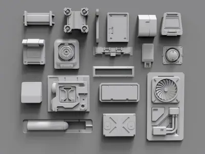 Sci fi trim sheets 6 3D model
