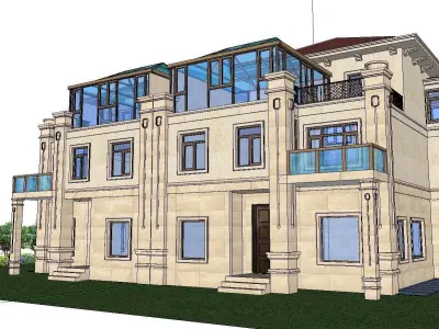 Nobility-History-Castle-Villa-098 exterior of house 3D model