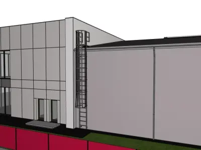 Industrial Warehouse and Office 3D Model 3D model