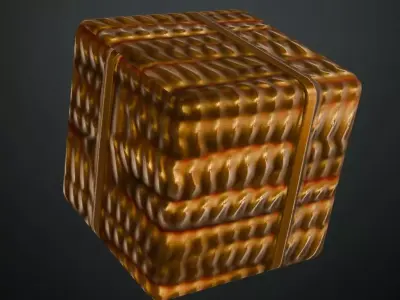 Shiny Copper Sci-Fi Hose Cable Armor PBR Seamless Texture