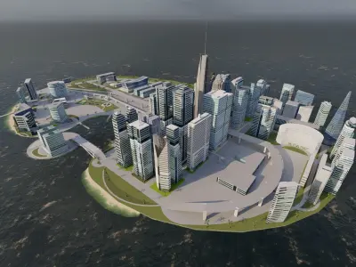 modern city- urban 3D model order