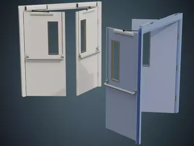 Hospital Door 1A Low-poly 3D model