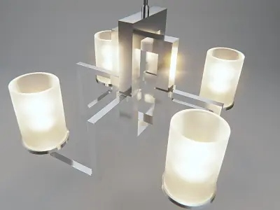 chandelier modern with four lights 3D model