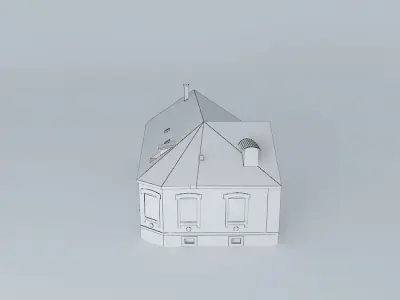 Old Corner House Low-poly 3D model