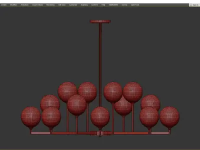 Ball Valley Chandelier 16 Low-poly 3D model