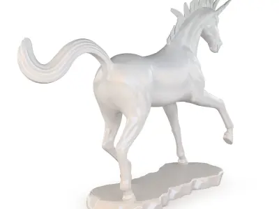 Unicorn Statue Low-poly 3D model