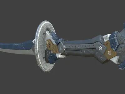 Futuristic SciFi Samurai Sword 2 Low-poly 3D model