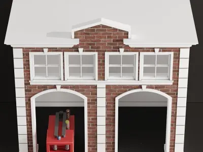 Children playhouse Fire department for kids 3D model