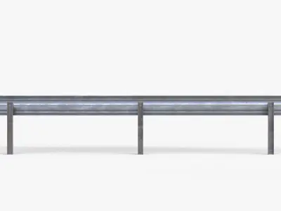 Metal Traffic Barrier Kit Low-poly 3D model