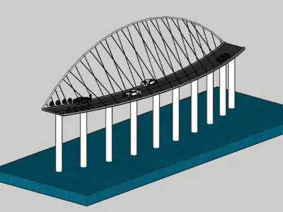 SUSPENSION BRIDGE DESIGN 3D model