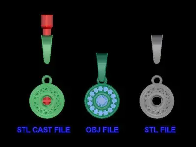 Halo Bezel Diamond V Gallery Pendant 3D print model