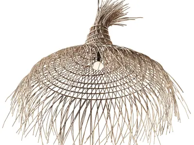 Modern Rattan Hat Pendant 3D model