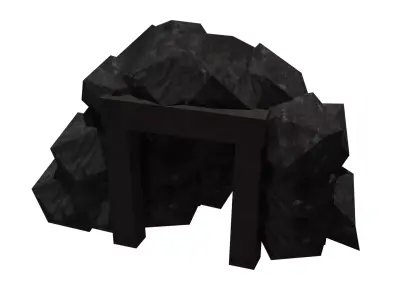 A low poly mine door made of rocks Free low-poly 3D model