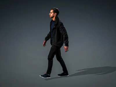 High Quality Realistic Man Casual Jacket Low-poly 3D model